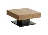 Carryhome Couchtisch, Schwarz, Eiche, Holzwerkstoff, quadratisch, eckig, Bodenplatte, 80x40x80 cm, Bsci, Stauraum, ausziehbar, Wohnzimmer, Wohnzimmertische, Couchtische, Couchtische mit Stauraum