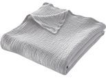 Wohndecke "HEVIN", grau (hellgrau), B:140cm L:210cm, Baumwolle, LEGER HOME BY LENA GERCKE, Wohndecken, Wohndecke, Tagesdecke im Baumwoll-Crinkle-Effekt, Musselin, Kuscheldecke