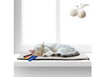 Rohrschneider ® Selbstwärmende Katzendecke, Fensterliege mit rutschfester Unterlage beige 60 cm, 2 cm, 29 cm