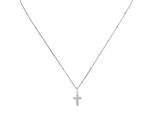 Kette mit Anhänger FIRETTI "Schmuck Geschenk Silber 925 Halsschmuck Panzerkette Kreuz-Anhänger", silberfarben, kristallweiß, Halsketten, Damen, Silber 925 (Sterlingsilber), L: 42 B: 1,1mm, mit Zirkonia (synth.), B:1,1mm