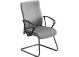 Freischwinger NowyStyl Neo, ergonomisch, mit Armlehnen, Sitz- und Rückenpolsterung, Stahl/Polster, B 510 x T 440 x H 440 mm, schwarz-grau