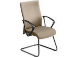 Freischwinger NowyStyl Neo, ergonomisch, mit Armlehnen, Sitz- und Rückenpolsterung, Stahl/Polster, B 510 x T 440 x H 440 mm, schwarz-braun