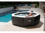 Whirlpool INTEX "PureSPA "Jet + Bubble Deluxe" octagon, onyx black", bunt (schwarz, weiß, beige), B:201cm H:71cm L:201cm, Whirlpools, 8-tlg., mit Salzwassersystem, in verschiedenen Größen