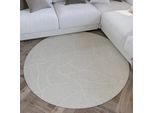 Teppich WECON HOME "Hamptons TWENTYSIX", beige (creme weiß), H:10mm Ø:200cm, Polyester, Teppiche, Teppich, Kurzflor, Wohnzimmer, Schlafzimmer, elegant, robust, Mosaik Design
