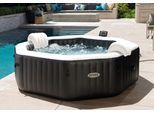 Whirlpool INTEX "PureSPA "Jet + Bubble Deluxe" octagon, onyx black", bunt (schwarz, weiß, beige), B:218cm H:71cm L:218cm, Whirlpools, 8-tlg., mit Salzwassersystem, in verschiedenen Größen