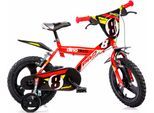 Kinderfahrrad DINO "Mountainbike 16 Zoll", rot, Fahrräder, Kinder, 28cm, 16 Zoll (40,64cm), mit Stützrädern, Frontschild und coolen Schutzblechen