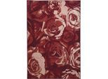 Teppich THEKO "Flomi Rose", rot, B:240cm H:4mm L:340cm, Kunstfaser, Teppiche, Teppich, Flachgewebe, ideal im Wohnzimmer & Schlafzimmer