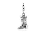 Charm-Einhänger NENALINA "Anhänger Westernstiefel Cowboy Boots 925 Silber", silber, Charms, Damen, ohne Stein, Silber 925 (Sterlingsilber)