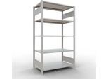 Schulte Lagertechnik Büroregal Stecksystem MultiPlus150, Grundregal, 5 Fachböden, ohne Mittelanschlag, B 1000 x T 600 x H 1800 mm, Lichtgrau RAL 7035