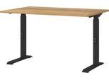 Schreibtisch Boston, mechanisch höhenverstellbar, Rechteck, C-Fuß, B 1200 x T 800 x H 680-910 mm, Navarra-Eiche/schwarz
