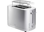 Zwilling Toaster Zwilling Enfinigy, Silber, Metall, Kunststoff, Krümelschublade, Brötchenaufsatz, Auftaufunktion, Schnellstoppfunktion, automatischer Auswurf nach Röstende, automatische Zentrierung der Toastscheibe, Bagel-Funktion, Küchengeräte, Toaster