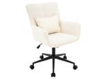 Carryhome Drehstuhl, Creme, Schwarz, Metall, Textil, Drehkreuz, 60x86-96x57 cm, Sitzfläche 360° drehbar, Arbeitszimmer, Bürostühle, Drehstühle
