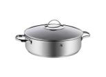WMF Schmorpfanne , Silberfarben , Metall , 5 l , rund , backofengeeignet, rostfrei, antihaftbeschichtet, ergonomischer Griff , Kochgeschirr, Pfannen, Bratpfannen