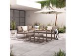Ambia Garden Dining-Loungeset, Braun, Metall, Kunststoff, einzeln stellbar, 240.5x176 cm, Gartenmöbel, Gartengarnituren, Gartenmöbel-Sets