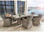 Garten-Essgruppe DESTINY "LUNA", grau (grau, vintage grau, grau, grau), B:60cm H:87cm T:71cm, Aluminium, Polyrattan, Sitzmöbel-Sets, Garten-Essgruppe, Aluminium, Polyrattan