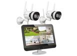 LUVISION Dual WLAN PTZ Überwachungssystem mit Monitor 5MP, Mikrofon, Sirene, Nachtsicht, KI Bewegungsverfolgung 4 Kameras