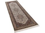 Orientteppich THEKO "Benares Bidjar", braun (creme, braun), B:80cm H:12mm L:400cm, Schurwolle, Teppiche, Fransenteppich, reine Wolle, handgeknüpft, mit Fransen, auch als Läufer
