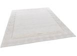 Wollteppich THEKO "Bergen - 630", weiß (wollweiß), B:90cm H:5mm L:160cm, Schurwolle, Teppiche, Handweb Teppich, reine Wolle, handgewebt, Scandi Design, mit Bordüre