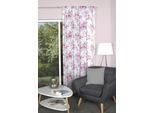 Vorhang HOME WOHNIDEEN "NAIRA" Gr. 1, lila (beere), B:140cm H:245cm, Polyester, Gardinen, Kombibandschal NAIRA bedruckt