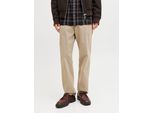 Chinohose JACK & JONES "JPSTKANE HANK CHINO BF", Herren, Gr. 34, Länge 32, crockery, Web, Obermaterial: 73% Baumwolle, 24% Polyester, 3% Elasthan, unifarben, relaxed fit knöchellang, Hosen Chinohose