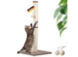 Rohrschneider ® Kratzbaum L, mit Katzenspielzeug, Bodenplatte mit Cordbezug