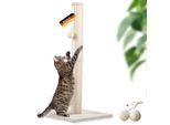 Rohrschneider ® Kratzbaum L, mit Katzenspielzeug, Bodenplatte mit Cordbezug