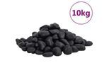 VidaXL Polierte Kiesel Schwarz 2-5 10 kg
