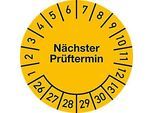 moedel Prüfplakette nächster Prüftermin 2026–2031, gelb, 500er Rolle, sichtbare Fälligkeit, für Geräte, Maschinen