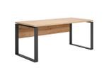 Carryhome Schreibtisch, Eiche Artisan, Holzwerkstoff, rechteckig, Kufe, 80x75x140 cm, ISO 9001, Fsc, Arbeitszimmer, Schreibtische, Bürotische