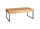 Livetastic Couchtisch, Schwarz, Eiche, Holz, Metall, Eiche, furniert, rechteckig, eckig, 65x42x110 cm, Wohnzimmer, Wohnzimmertische, Couchtische