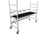 Fahrgerüst KRAUSE "ProTec XS Alu-FaltGerüst", grau (aluminiumfarben), B:85cm H:180cm L:215cm, Aluminium, Gerüste, Arbeitshöhe: 2,9 Meter