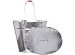 Aufbewahrungsbox FIREFIX, silber (silber, anthrazit), B:41cm H:38cm T:32cm, Stahl, Aufbewahrungsboxen, Aufbewahrungsbox, oval, 22 l