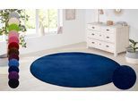 Teppich HANSE HOME "Shashi" Gr. 10, blau (dunkelblau), H:8,5mm Ø:200cm, Kunstfaser, Teppiche, Teppich, Kurzflor, Unifarben, Teppich, Weich, Esszimmer, Kinderzimmer, Flur