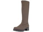 Stiefel GABOR "Gabor Stiefel Veloursleder/Microfaser", Damen, Gr. 39, fango, Microfaser, Veloursleder, Schuhe Stiefel