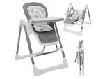Baby Vivo 3in1 Kinderhochstuhl / Babywippe höhenverstellbar für Kinder - Lulu in Grau
