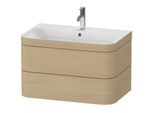 Duravit Happy D.2 Plus Möbelwaschtisch-Unterschrank HP4637O7171 77,5 x 49 cm, 1 Hahnloch, mediterrane Eiche, 2 Schubkästen