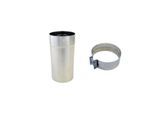 Bertrams VLE-Plus Teleskop-Stutzen 19TE-SET110 Ø 110 x 0,6 mm, 250mm, mit Rohrschelle, Edelstahl V4A