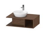Duravit D-Neo Waschtisch-Unterschrank DE492802121 80 x 55 cm, Nussbaum Dunkel, wandhängend, 1 Fach, 1 Konsolenplatte