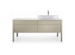 Duravit Luv Waschtisch-Konsole LU9468R1717 178,3x59,5cm, rechts, Weiß Struktur, aus Quarzstein, 1 Ausschnitt