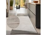 Teppich HANSE HOME "Dhaka Juteteppich", grau (grau,braun), B:80cm H:5mm L:200cm, Jute, Teppiche, Teppich, Läufer, handgewebt, Jute, Wolle, Natur, Wohnzimmer, Flur, Klassisch