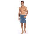 Kilt EGERIA "Ben, ideal für Sauna & Spa", blau, L:47cm, Walkfrottee, Hausmäntel, mit Streifen-Akzent
