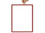 Rahmen mit Klarsichtfolie, Papierformat A2, VE 10 Stk, selbstklebend, rot kaiserkraft