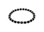 Armband AMOR, edelstahlfarben, schwarz, schwarz, Armbänder, Herren, 21cm, Edelstahl, Armband, mit Achat
