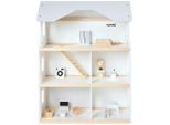 My Baby Lou Puppenhaus , Grau, Schwarz, Weiss , Holz, Holzwerkstoff , Kiefer , massiv, Hartholz , 60.5x77.1x29.3 cm , EN 71, FSC Mix, CE , Spielzeug, Holzspielzeug