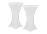 NYVI Stehtischhusse NYVIGala - Elastische Stretchhusse für Stehtische & Bistrotische Farbe:Weiß;Größe:Ø 80-85 cm - 2er Set