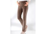 Schlupfhose CASUAL LOOKS, Damen, Gr. 24, Kurzgrößen, grau (taupe), 98% Baumwolle, 2% Elasthan, unifarben, lang, Hosen Schlupfhose
