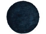 Hochflor-Teppich TOM TAILOR HOME "Shaggy Teppich Cozy", blau (petrol), H:25mm Ø:140cm, Polyester, Teppiche, Uni Farben, auch in Pastell Farben, weich & kuschelig