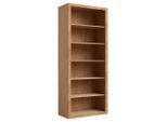 Linea Natura Regal Yes, Eiche, Holz, Holzwerkstoff, Eiche, massiv, 5 Fächer, 90x212x42 cm, Beimöbel erhältlich, stehend, in verschiedenen Holzarten erhältlich, Wohnzimmer, Regale, Bücherregale