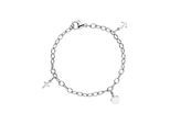 Armband JOBO "Kinderarmband Glaube Liebe Hoffnung", silber 925, Armbänder, Mädchen, 16cm, Silber 925 (Sterlingsilber), Armband, 925 Silber rhodiniert 16 cm