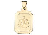 Sternzeichenanhänger JOBO "Anhänger Sternzeichen", gelbgold 333, Schmuckanhänger, Damen, Waage, Gelbgold 333, 333 Gold achteckig